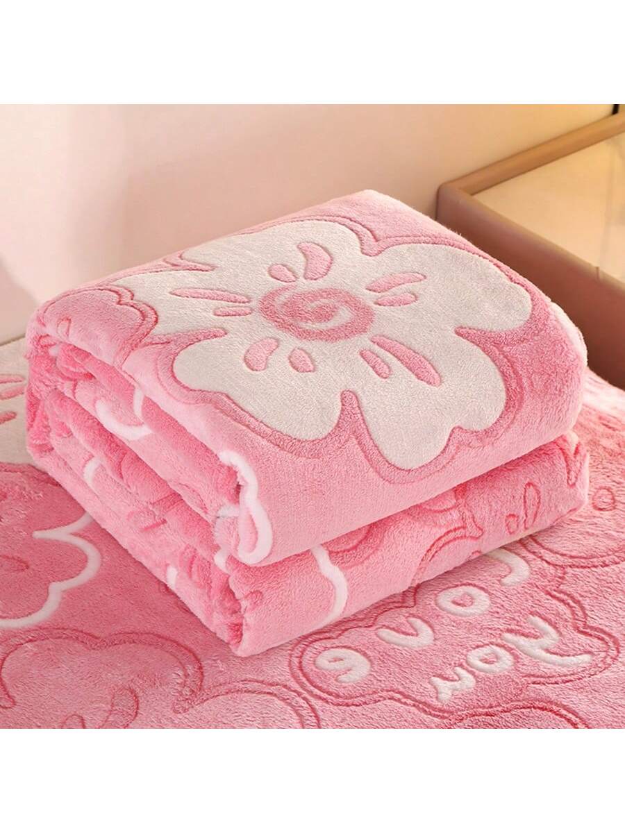 A Plush Blanket With Snowflake Design, Suitable For All Seasons As Bedspread, Sofa Throw, Office Nap Cover, Or Airplane Blanket, Featuring Light Luxury Style.