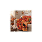 Fall Orange Pumpkin Cat Flannel Throw Blanket 60x80