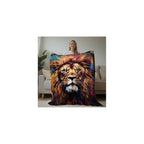 Lion Throw Blanket Animal Print Blanket King Size Lion Lovers Gifts Soft Warm Blankets for Bedroom Sofa Bed (50 in x 60 in)