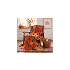 Fall Orange Pumpkin Cat Flannel Throw Blanket 60x80