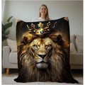Lion Throw Blanket Animal Print Blanket King Size Lion Lovers Gifts Soft Warm Blankets for Bedroom Sofa Bed (50 in x 60 in)