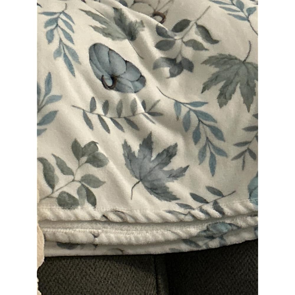 Fall Beige Pumpkin Flannel Throw Blanket 50x60