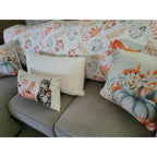 Fall Beige Pumpkin Flannel Throw Blanket 50x60